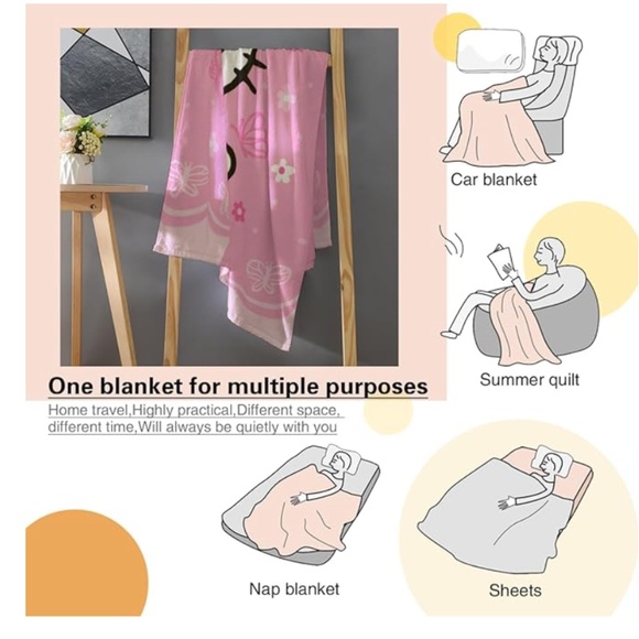 💕💕HELLO KITTY FLEECE BLANKET 60X50 - LIKE NEW💕💕 - Picture 5 of 10